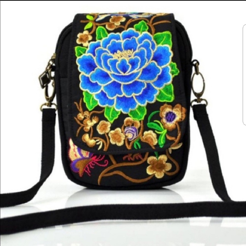 Boho embroidered mini bag